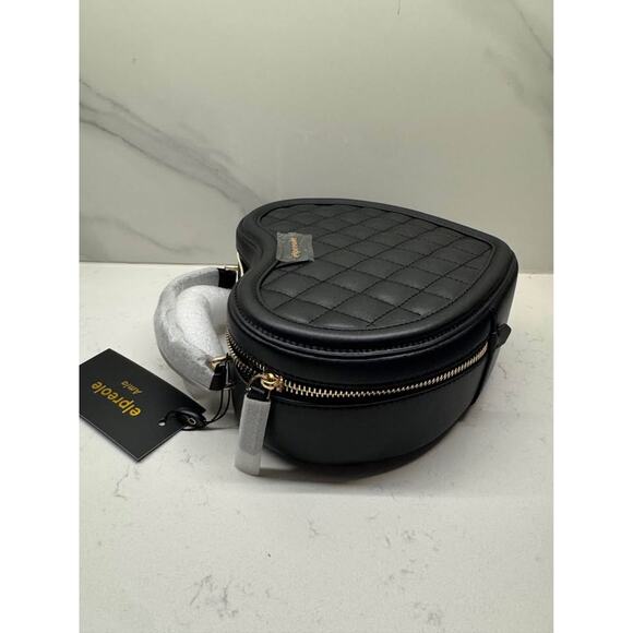 Elpreole Black Heart Quilted Crossbody Purse NWT - Picture 7 of 10